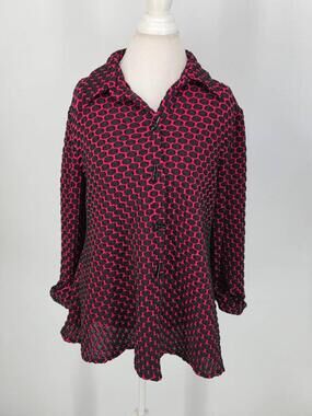 Vintage Sole Dione Studio Womens XL Jacket Pink Black Popcorn Knit 90s Toggle